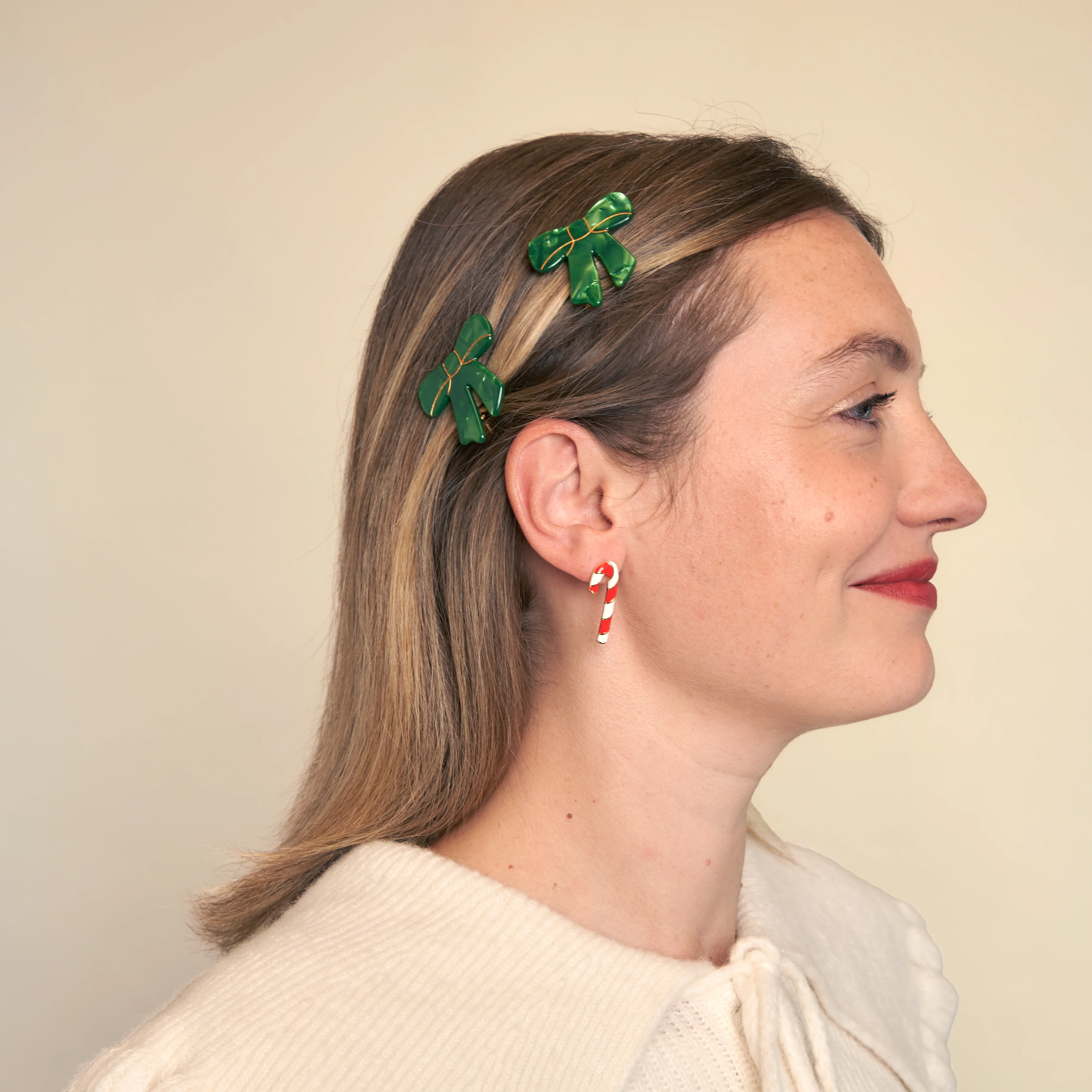 Barrette Noeud Vert - Image 3