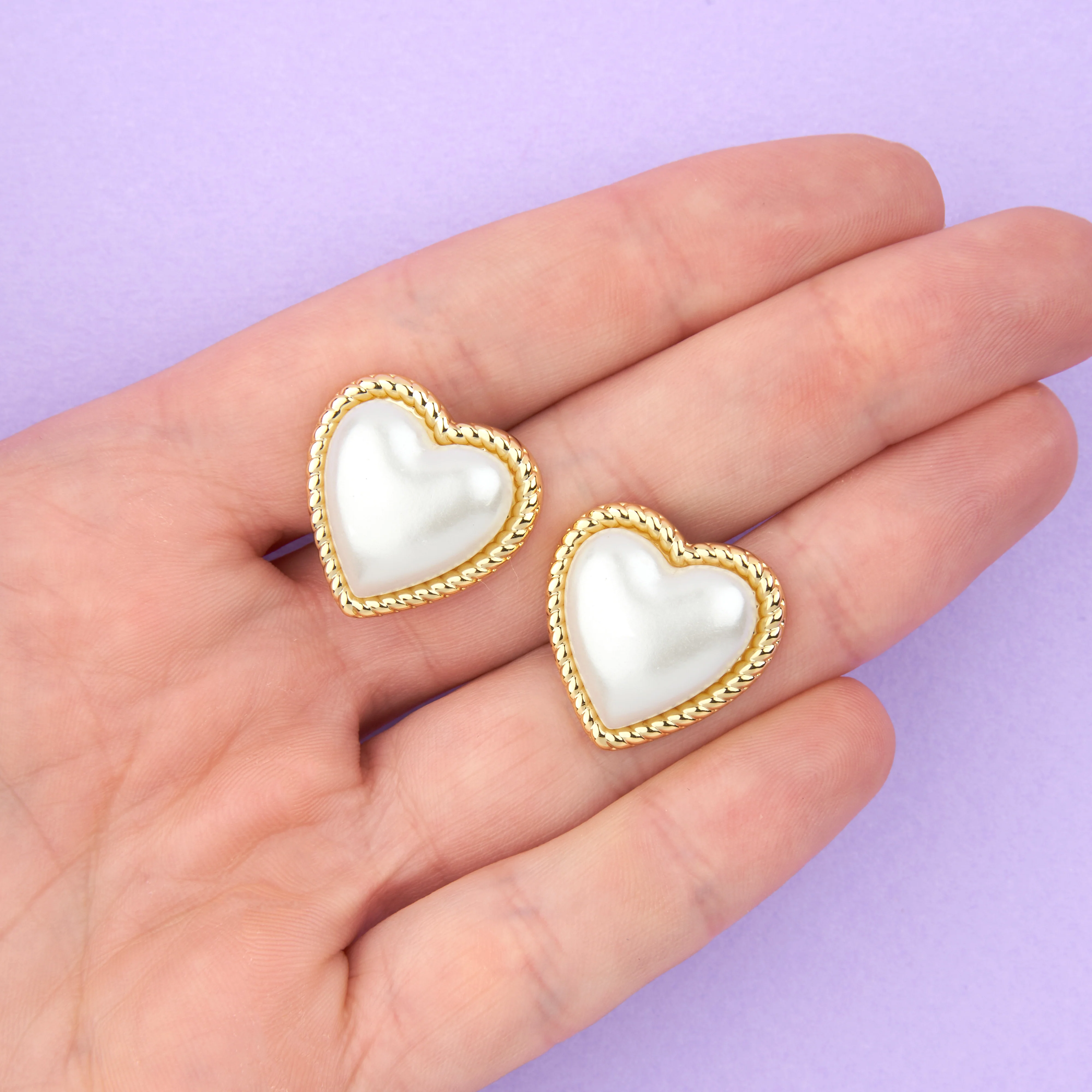 Boucles d'oreilles Coeur Perle - Image 3