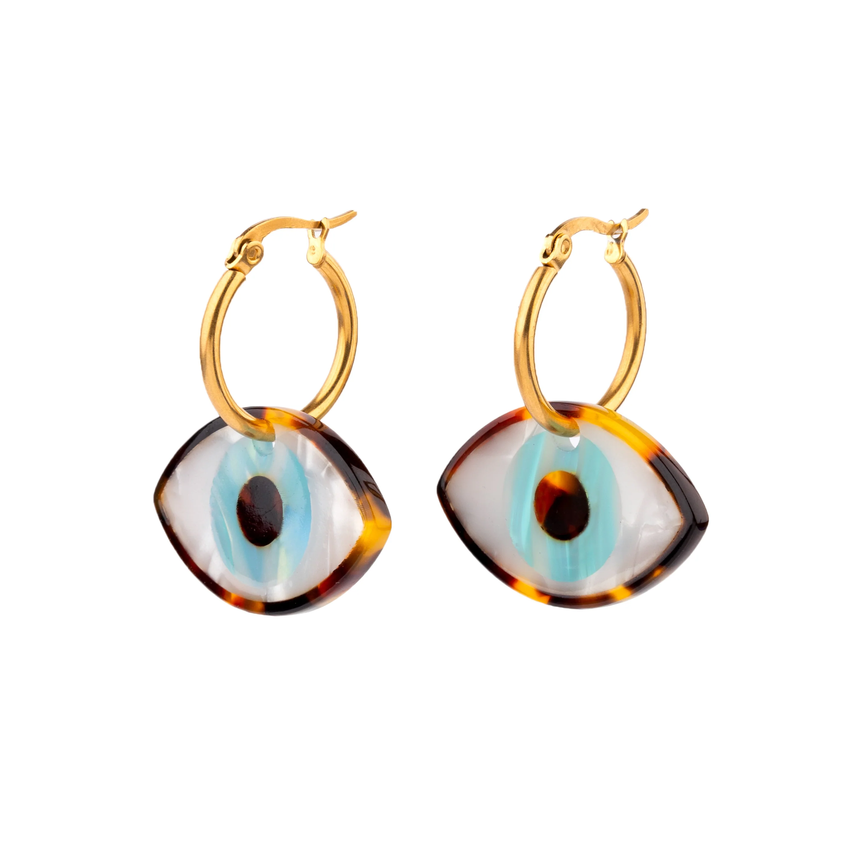 Boucles d'oreilles Oeil - Bleu - Image 4