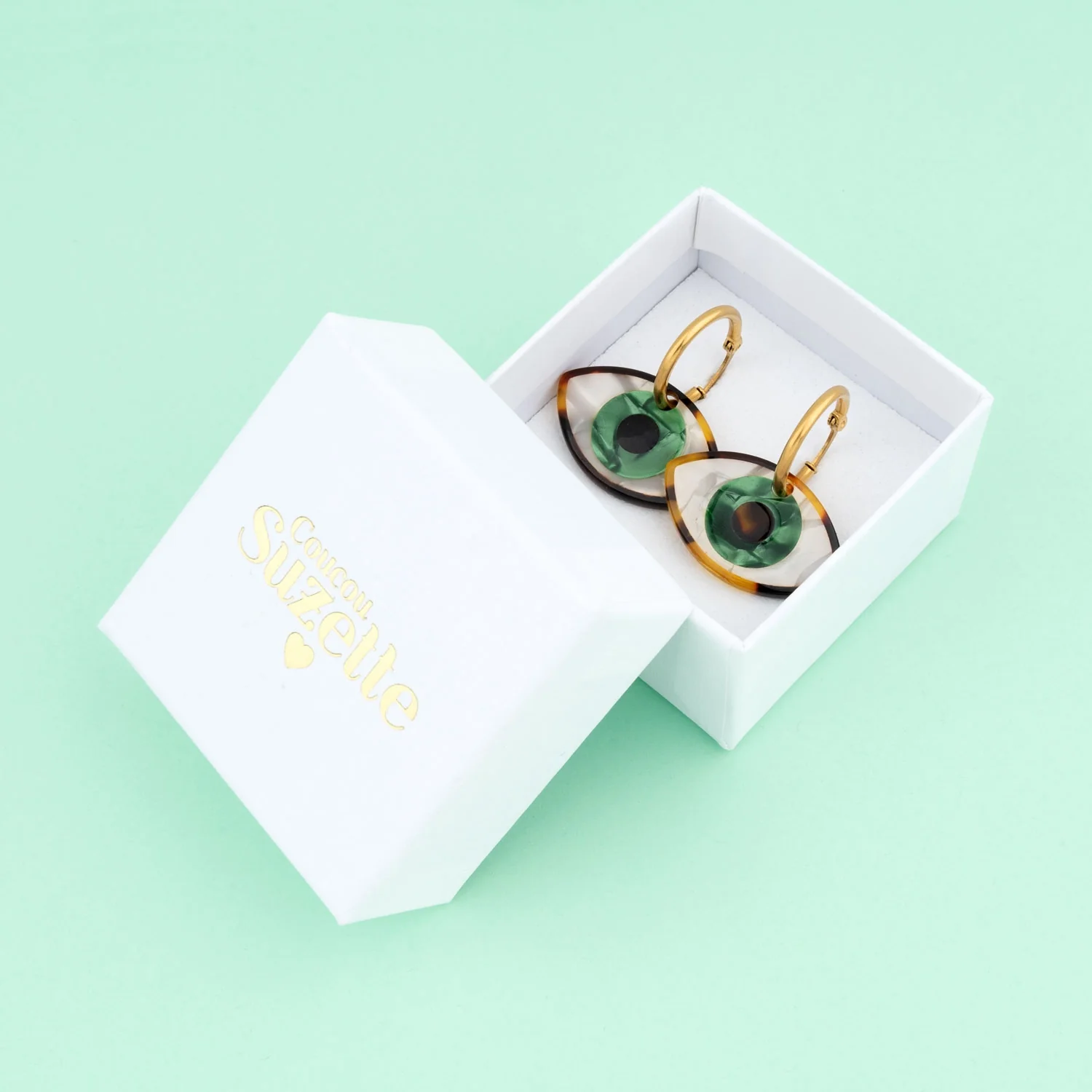 Boucles d'oreilles Oeil - Vert