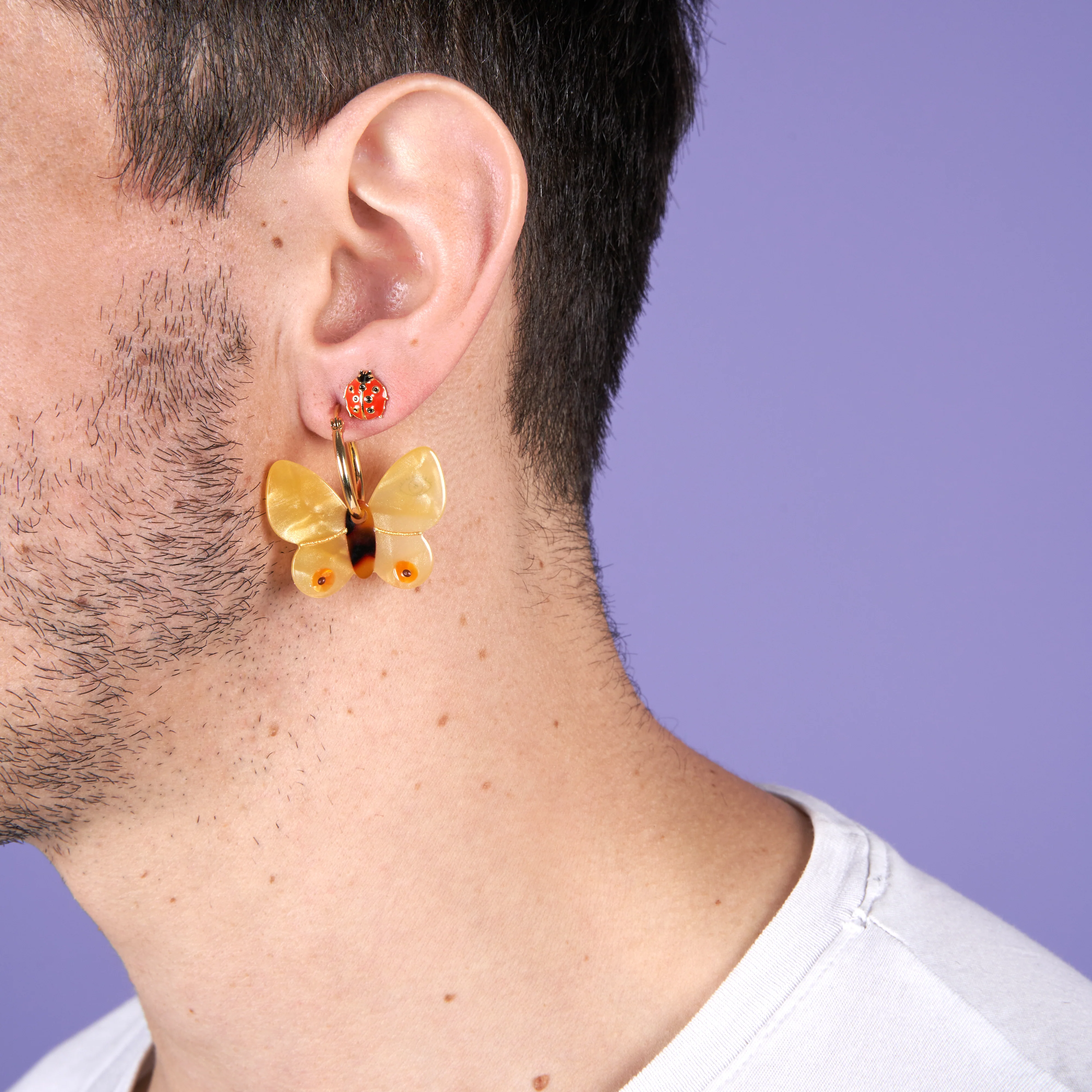 Boucles d'oreilles Papillon Jaune - Image 6