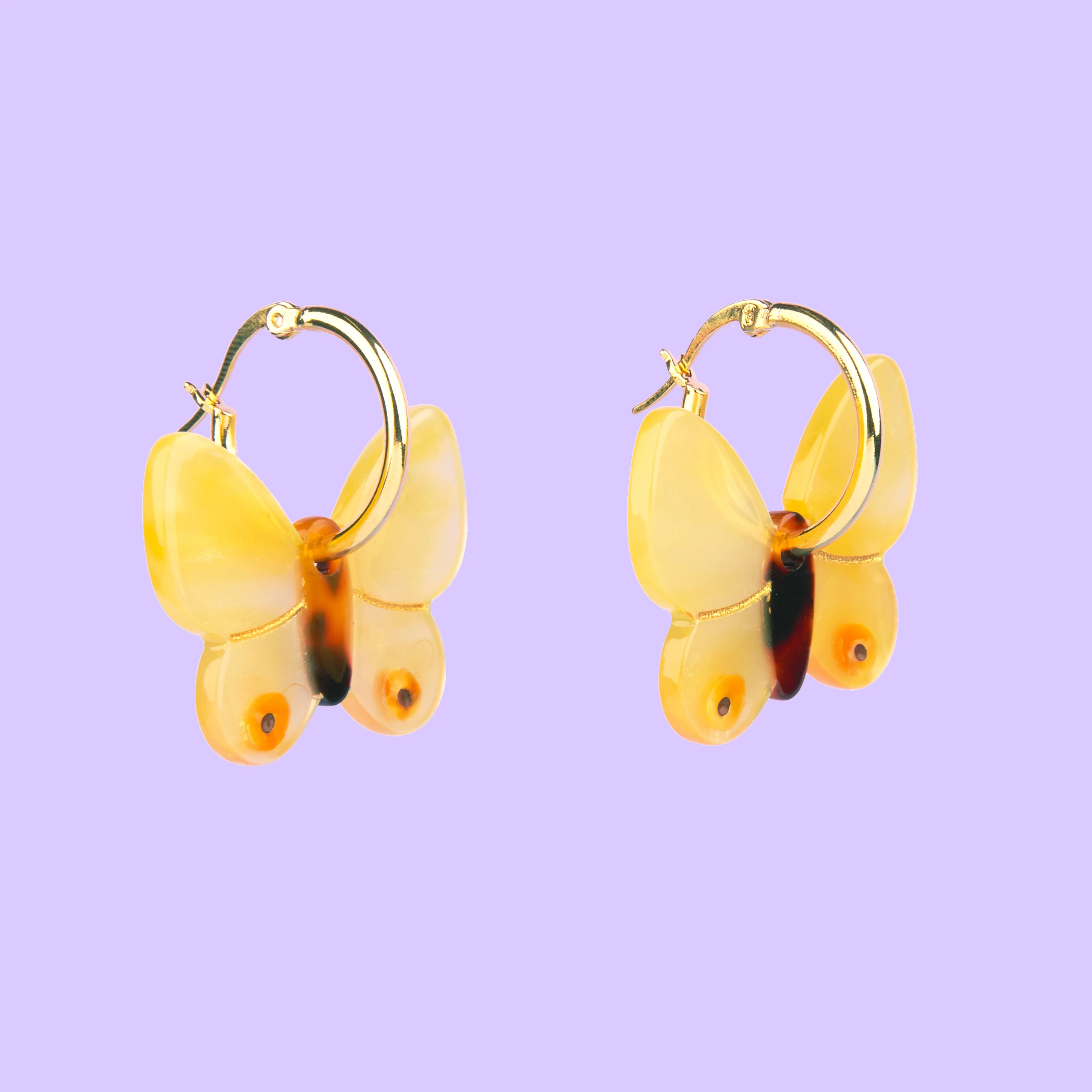 Boucles d'oreilles Papillon Jaune - Image 7