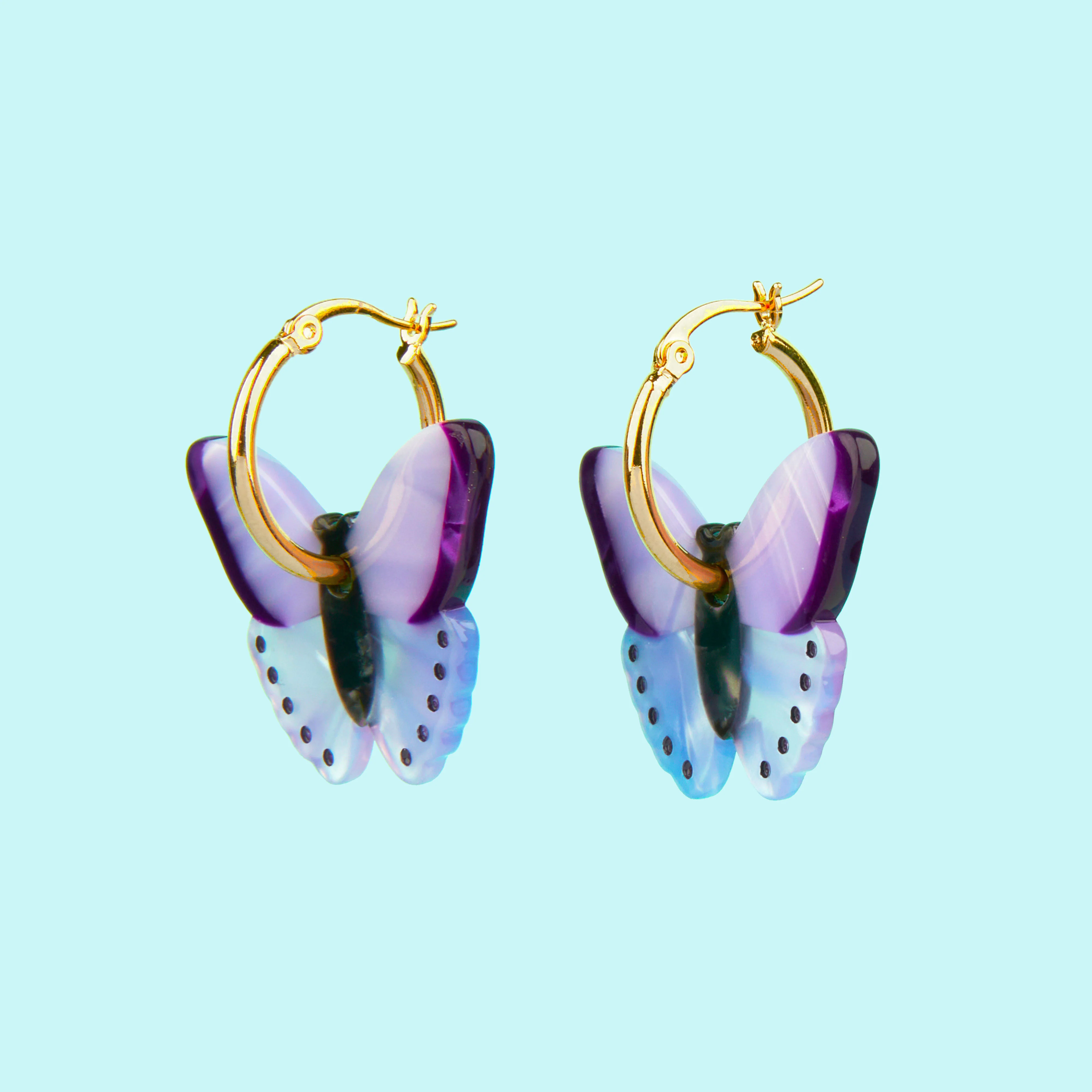 Boucles d'oreilles Papillon Mauve - Image 5