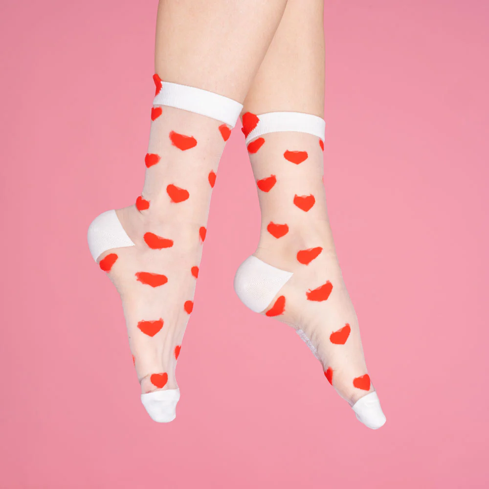 Chaussettes transparentes Coeur - Image 5