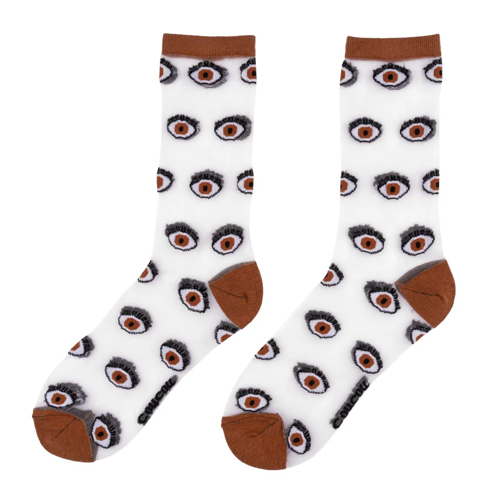 Chaussettes transparentes Oeil - Marron - Image 5