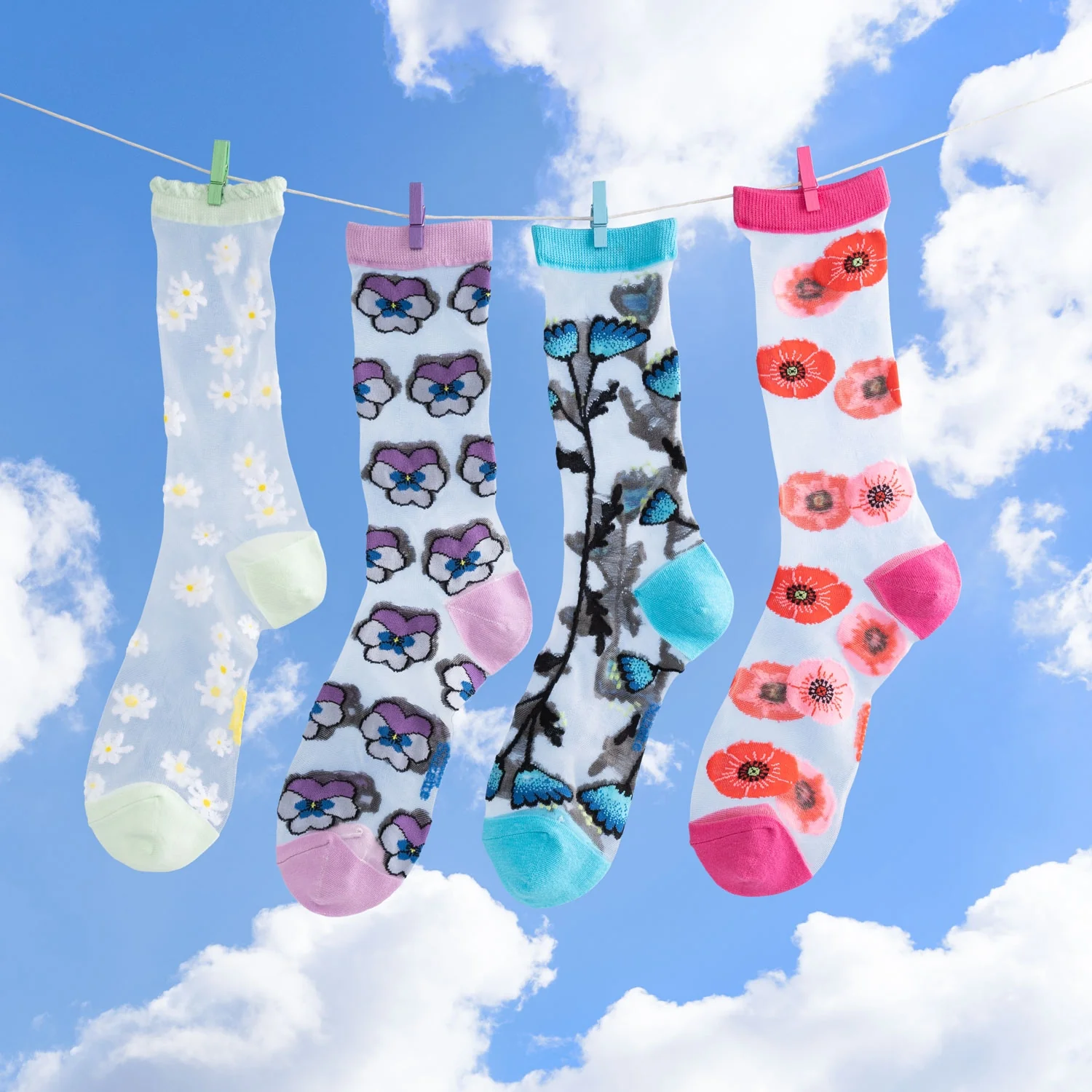 Chaussettes transparentes Pensée Mauve - Image 5