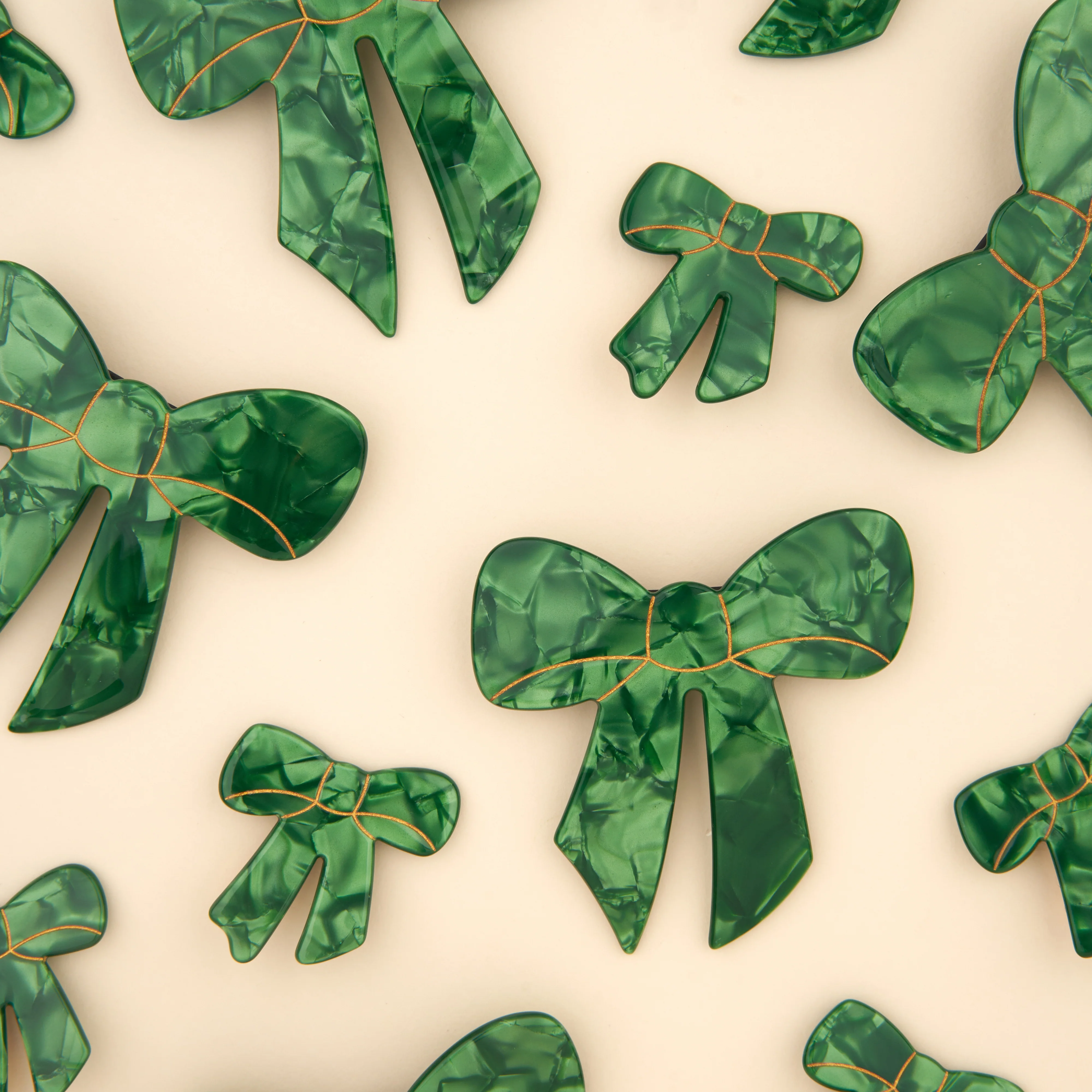French Barrette Noeud Vert - Image 5