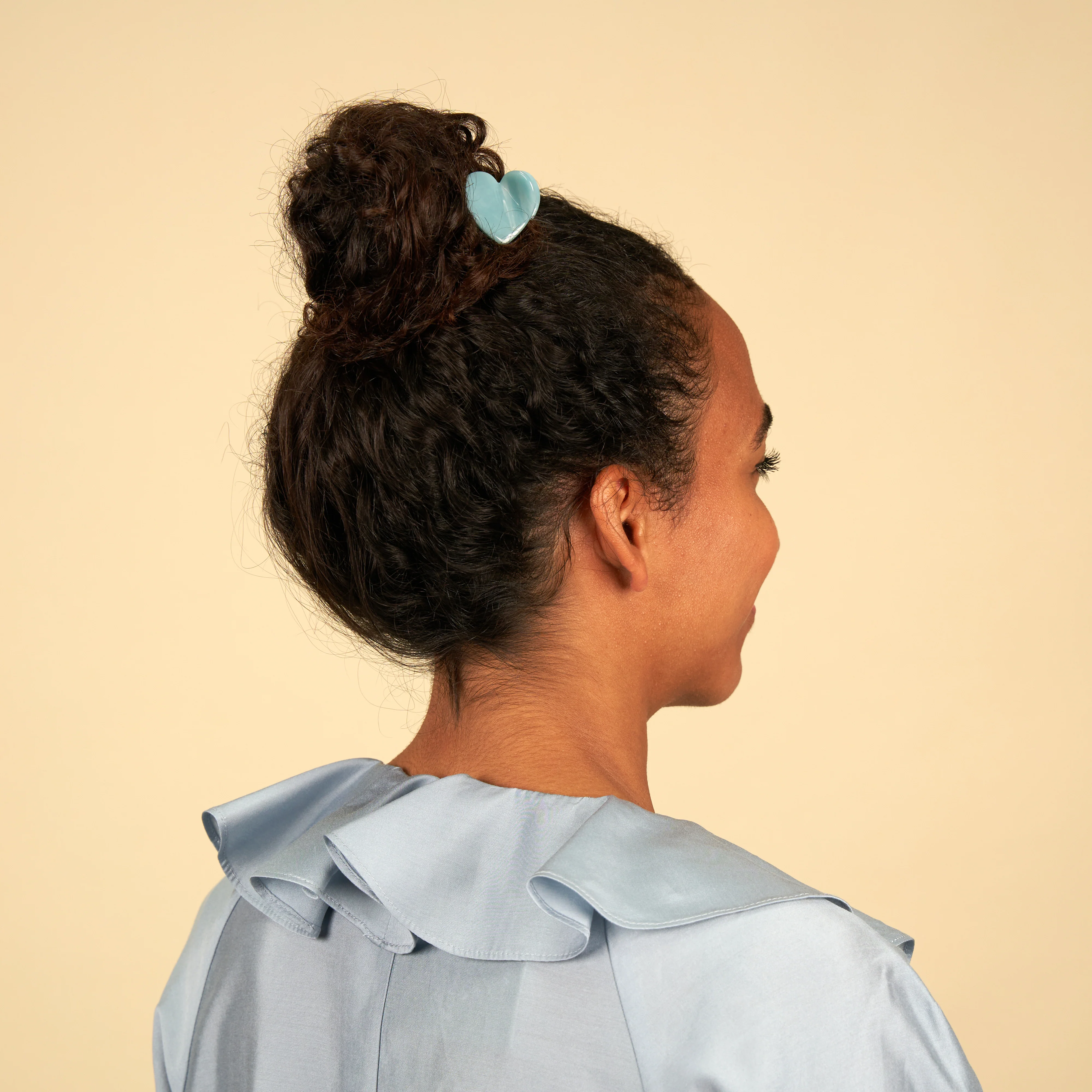 Mini pince à cheveux Coeur Bleu - Image 2