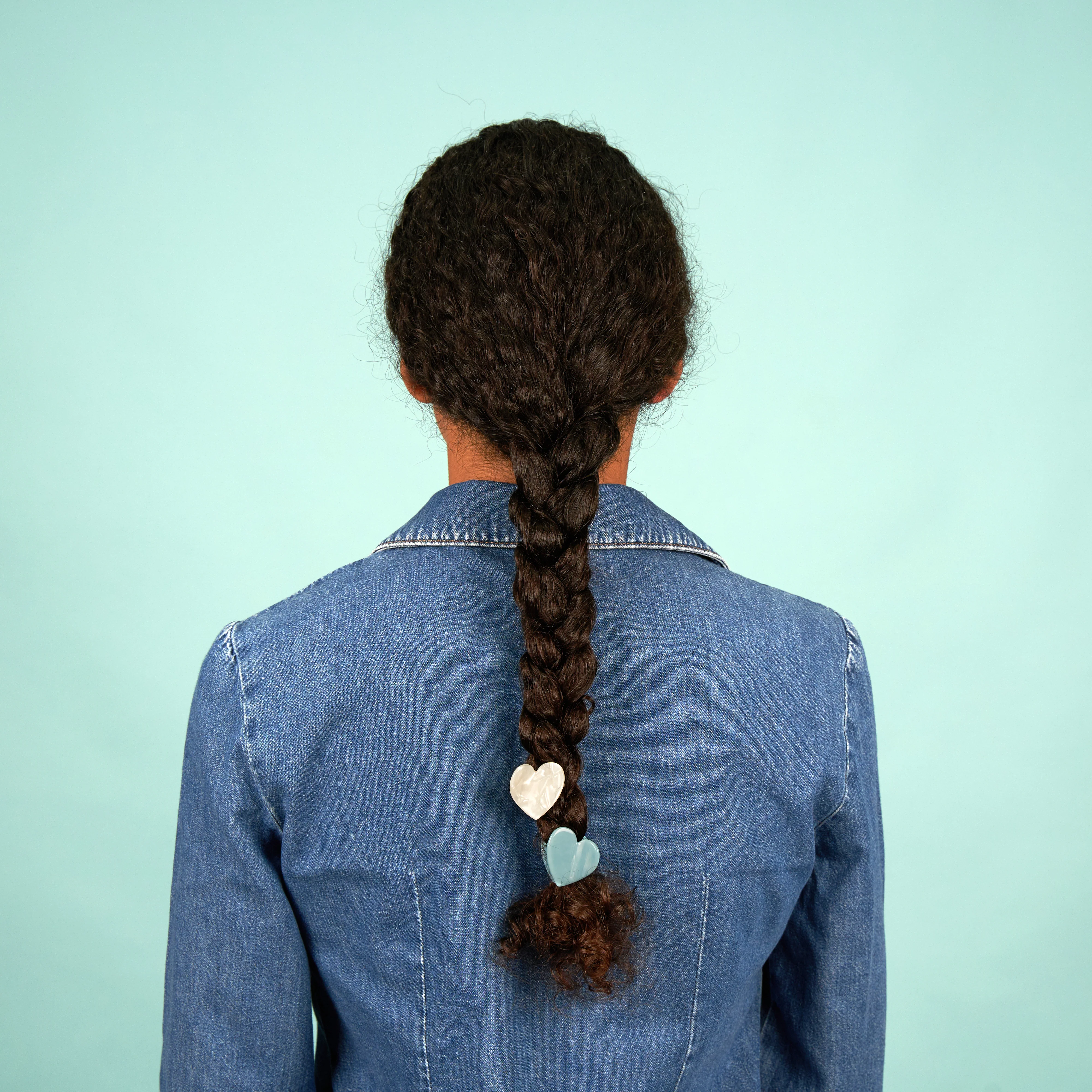 Mini pince à cheveux Coeur Bleu - Image 4