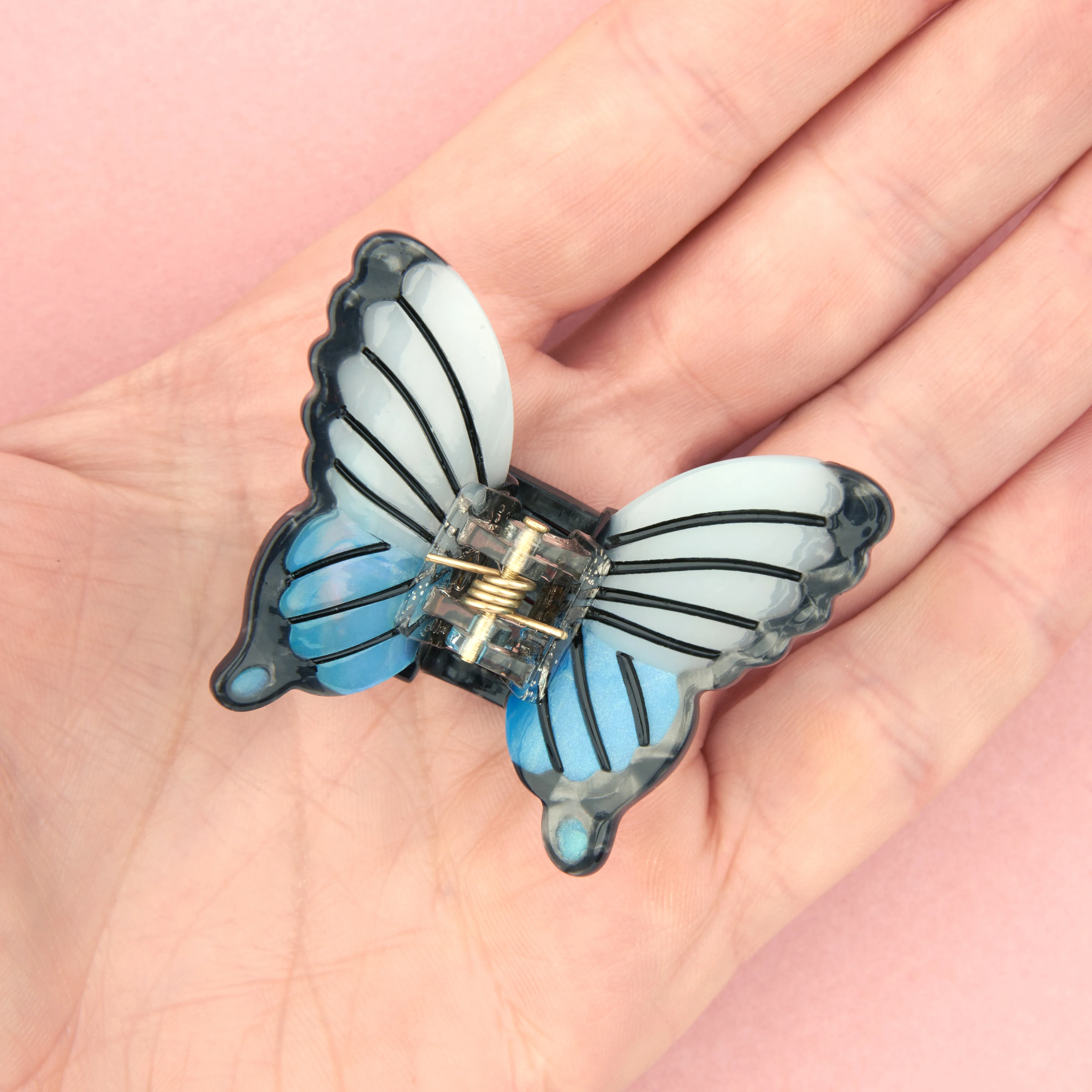 Mini pince à cheveux Papillon Bleu - Image 2