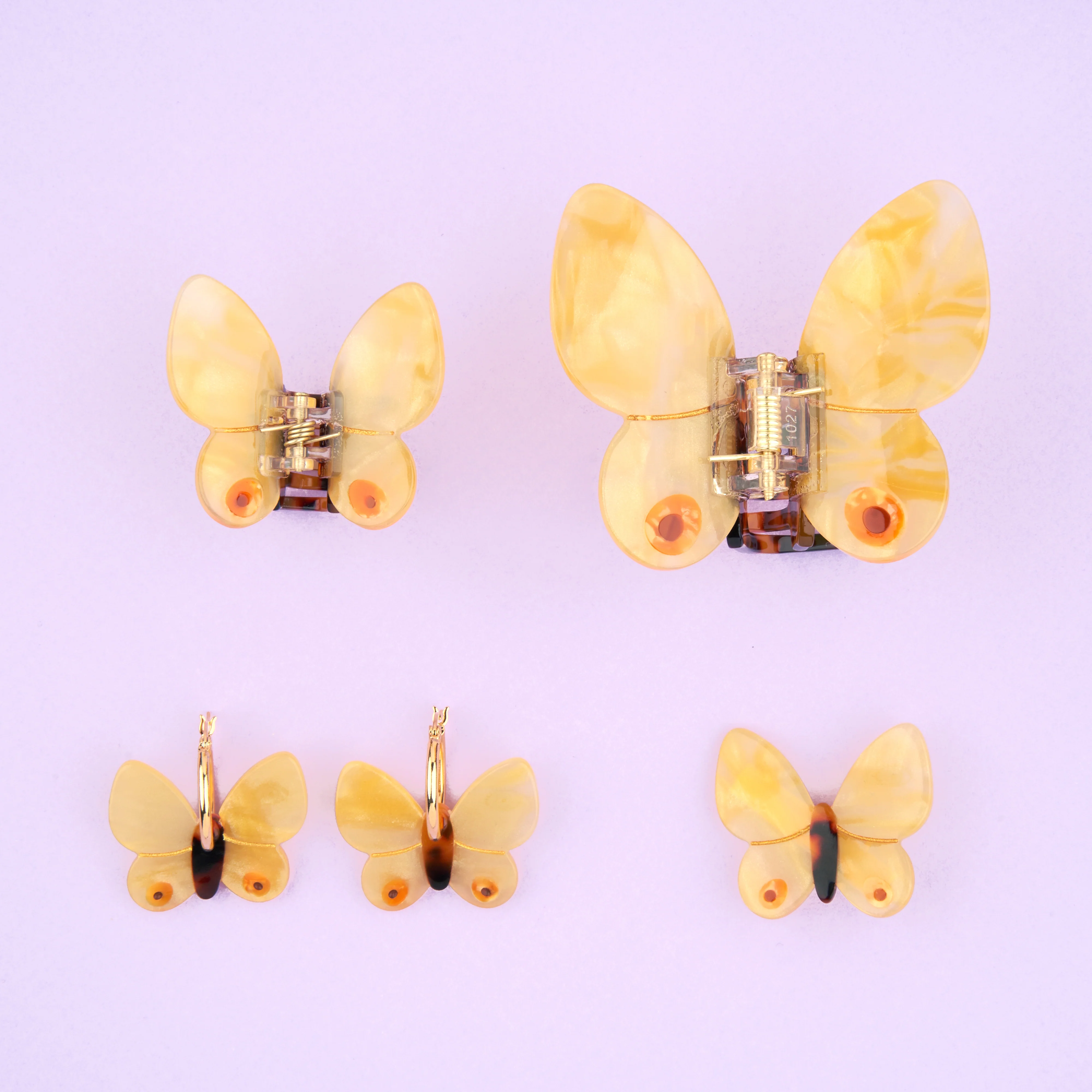 Mini pince à cheveux Papillon Jaune - Image 6