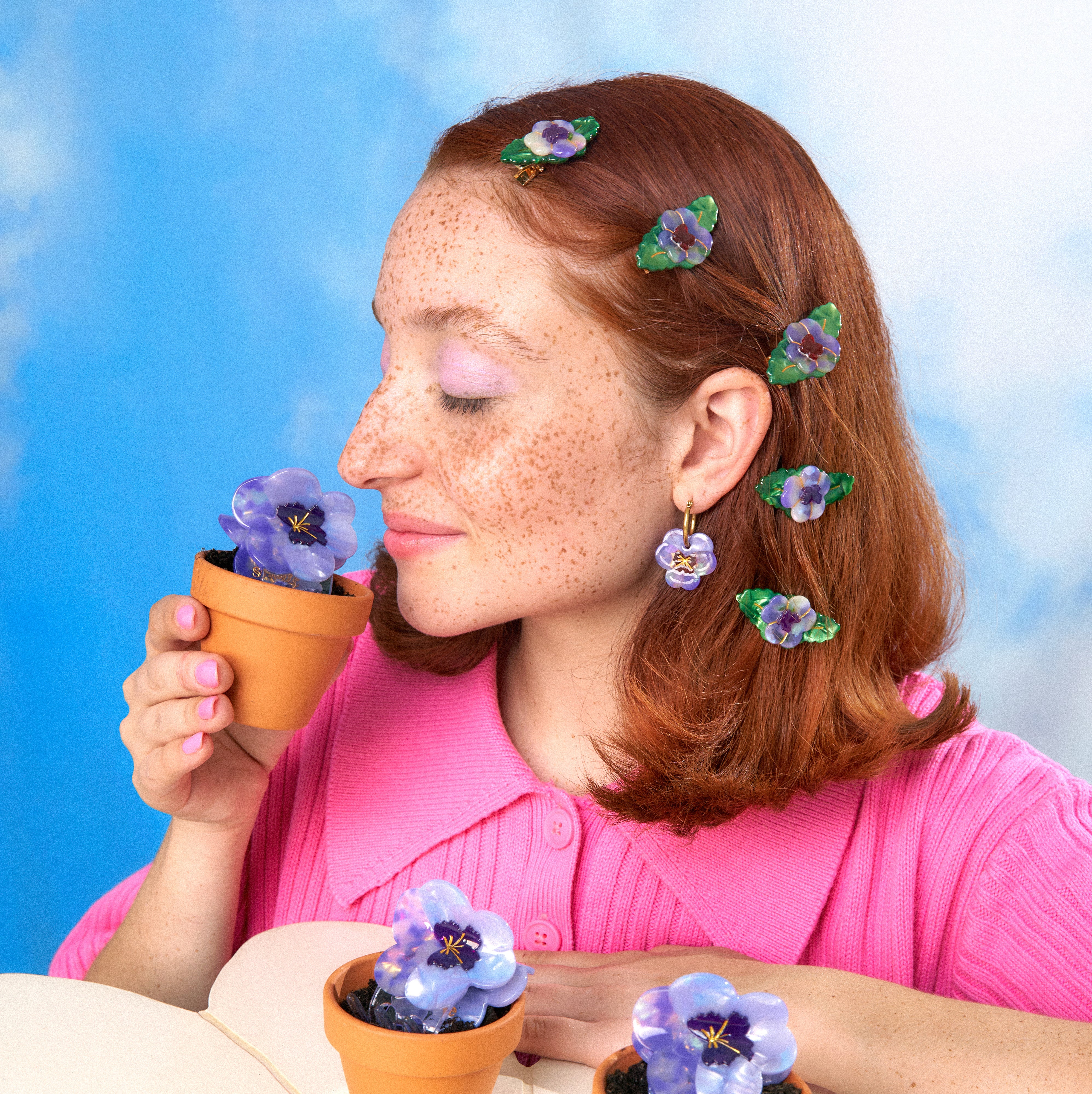 Pince à cheveux Pensée Mauve - Image 4